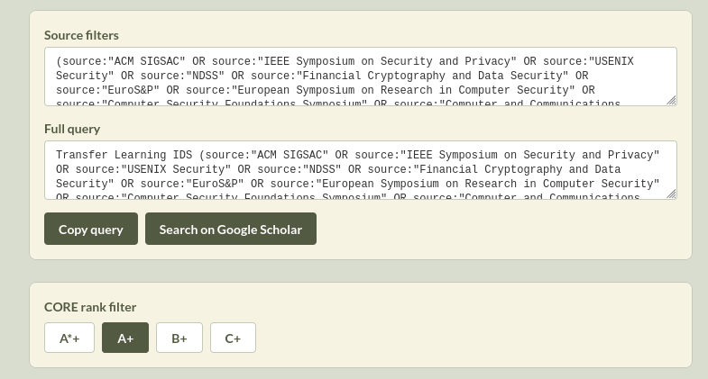 Conference tier filters