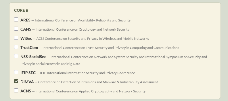 Individual conference selection