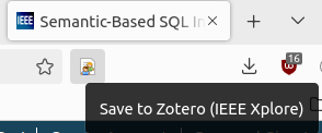 Importing an entry in Zotero using the connector